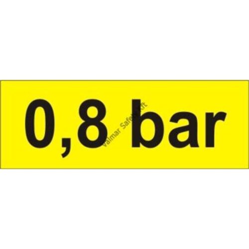 0,8 bar tábla  öntapadós matrica 70x25mm