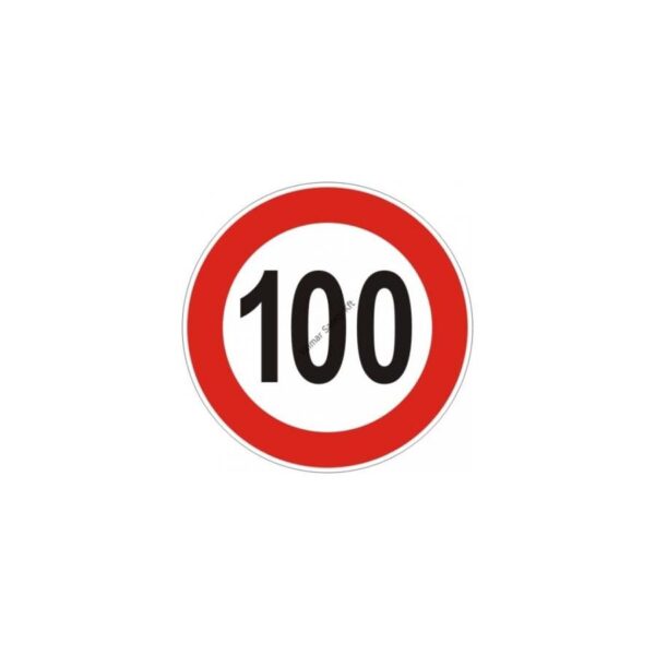 100 km/h sebesség tábla  pvc 160x160mm