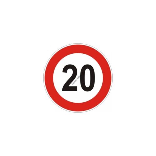 20 km/h sebesség tábla  pvc 160x160mm