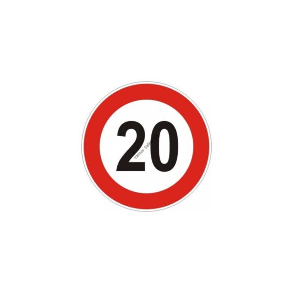 20 km/h sebesség tábla  pvc 160x160mm