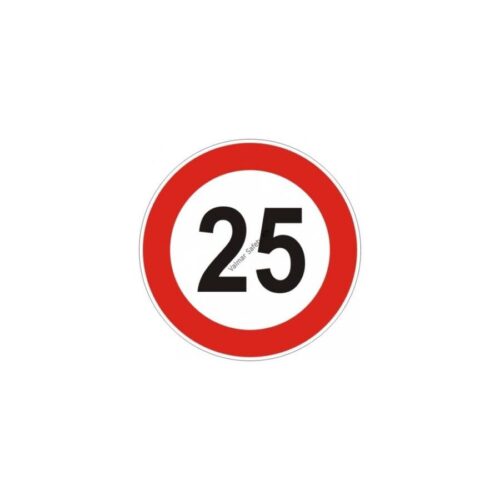25 km/h sebesség tábla  pvc 160x160mm
