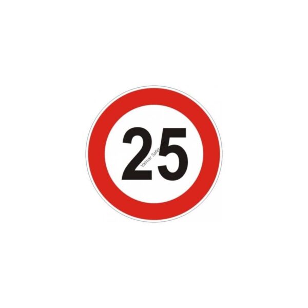 25 km/h sebesség tábla  pvc 160x160mm