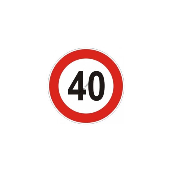 40 km/h sebesség tábla  pvc 160x160mm