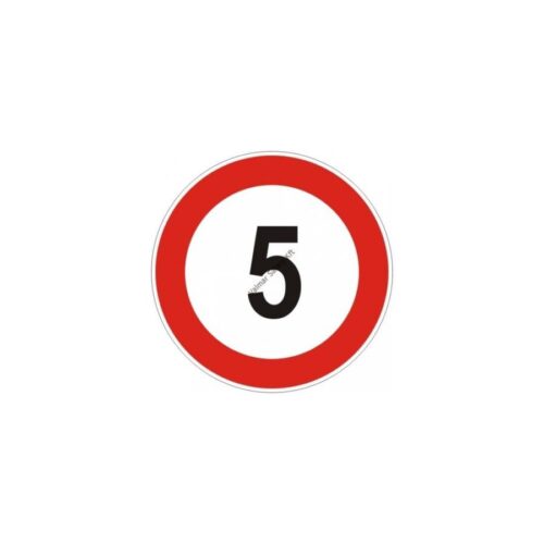 5 km/h sebesség tábla  pvc 160x160mm