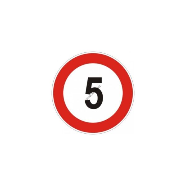 5 km/h sebesség tábla  pvc 160x160mm