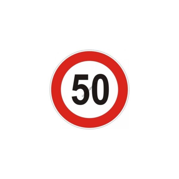 50 km/h sebesség tábla  pvc 160x160mm