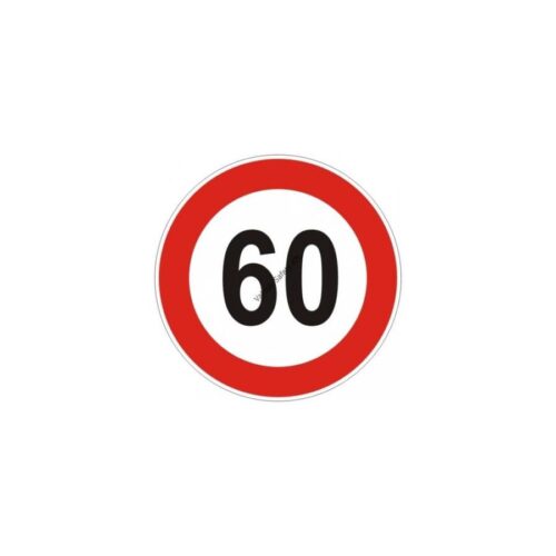 60 km/h sebesség tábla  pvc 160x160mm