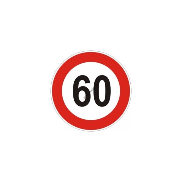 60 km/h sebesség tábla  pvc 160x160mm