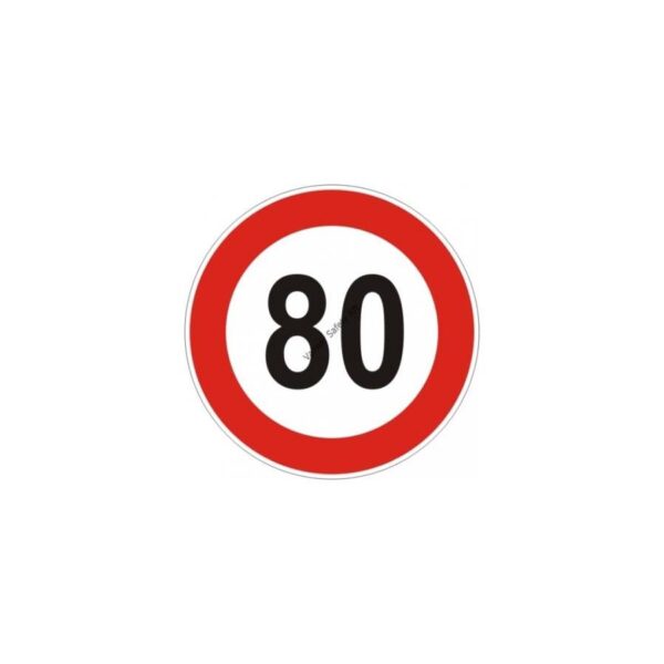 80 km/h sebesség tábla  pvc 160x160mm