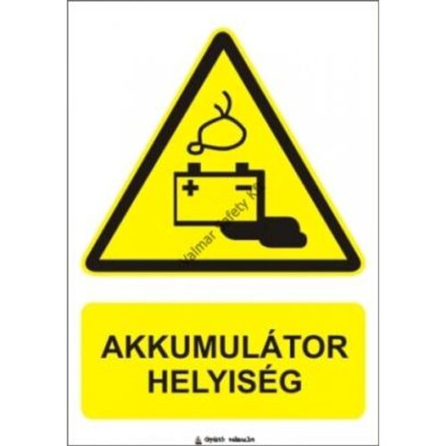 Akkumulátor helyiség pvc 175x250mm