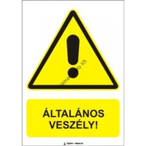 Általános veszély pvc 175x250mm