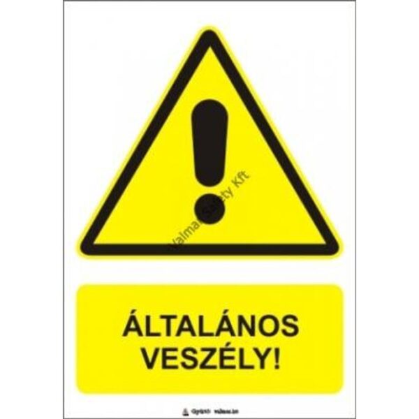 Általános veszély pvc 175x250mm