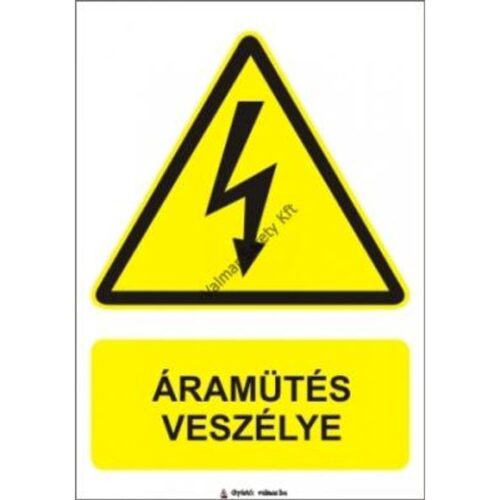 Áramütés veszélye pvc 175x250mm
