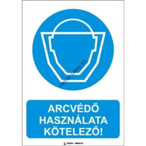 Arcvédo használata kötelezo pvc 175x250mm