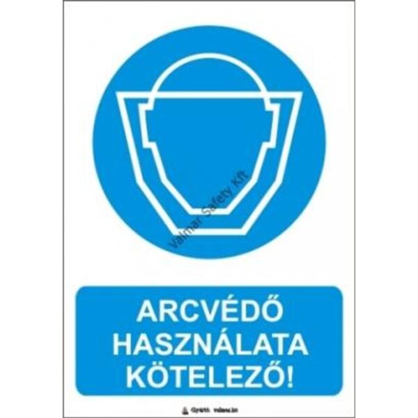 Arcvédo használata kötelezo pvc 175x250mm