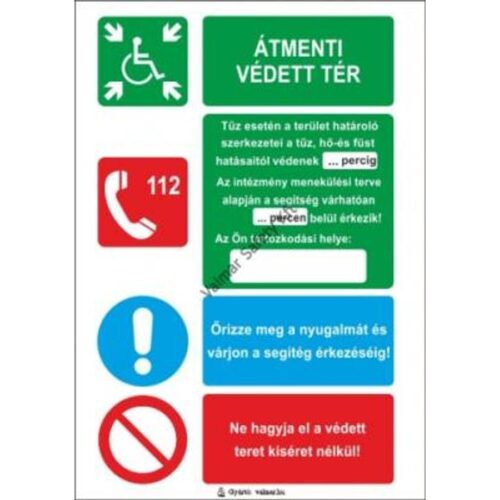 Átmeneti védett tér(1) utánvilágító - pvc 150x200 mm