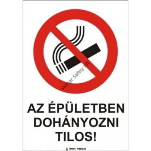 Az épületben dohányozni tilos pvc 175x250mm