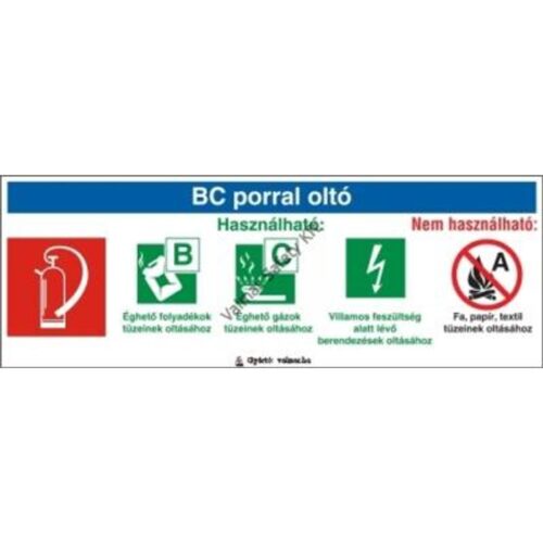 BC porral oltó magyarázó tábla pvc 240x85mm
