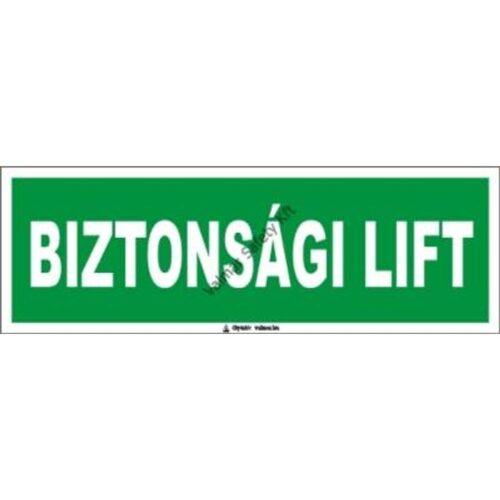 Biztonsági lift(utánvilágító) pvc 300x100mm