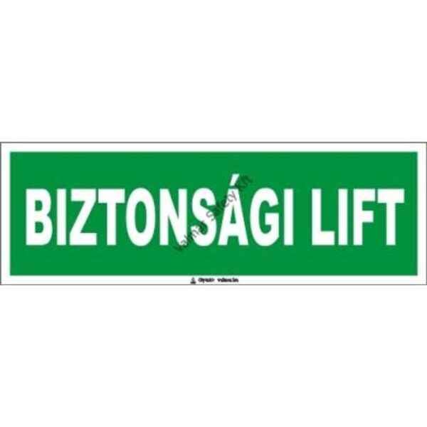 Biztonsági lift(utánvilágító) pvc 300x100mm