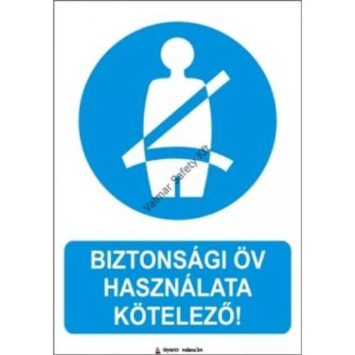 Biztonsági öv használata kötelezo pvc 175x250mm