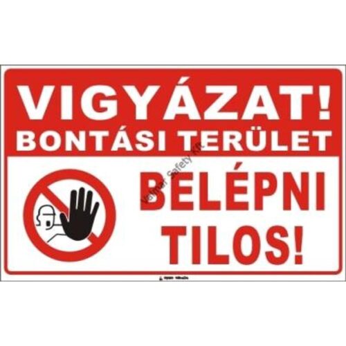 Bontási terület pvc 400x250mm