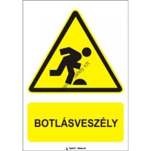 Botlásveszély pvc 175x250mm