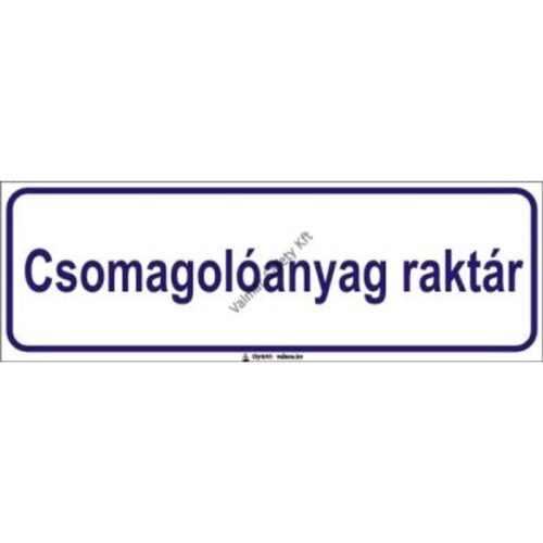 Csomagolóanyag raktár pvc 300x100mm