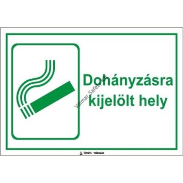 Dohányzásra kijelölt hely pvc 175x250mm