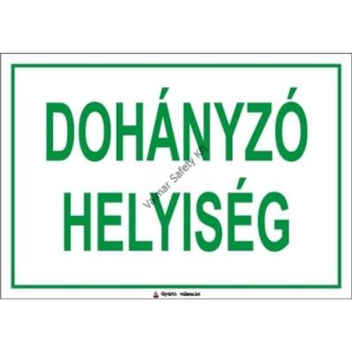 Dohányzó helyiség pvc 175x250mm