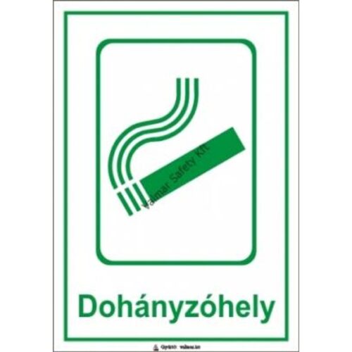 Dohányzóhely(T) pvc 175x250mm