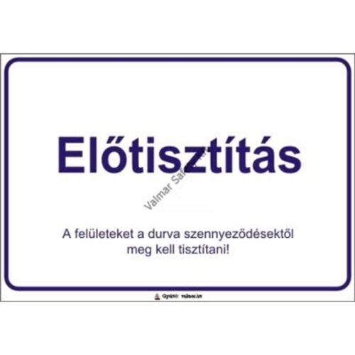 Elotisztítás pvc 175x250mm