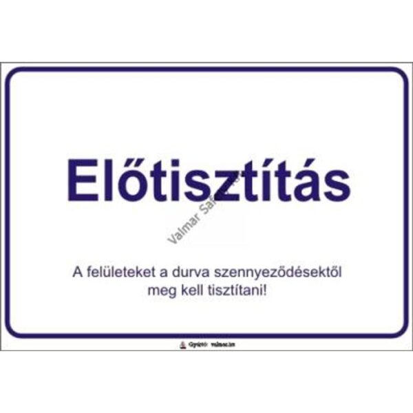 Elotisztítás pvc 175x250mm