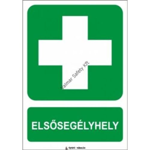 Elsosegélyhely pvc 175x250mm