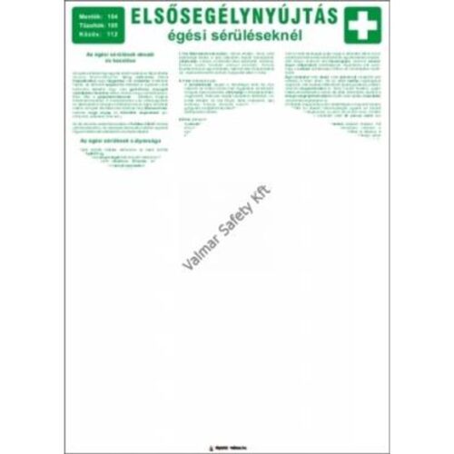Elsosegélynyújtás égés okozta sérüléseknél pvc 500x700mm