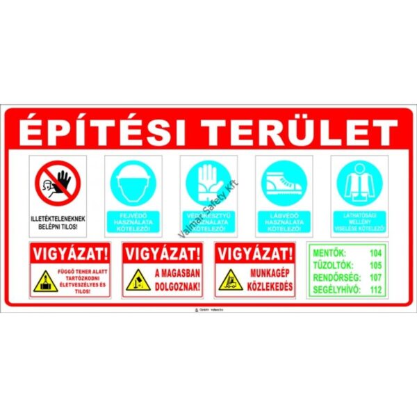 Építkezés információs tábla - pvc 1000x500 mm