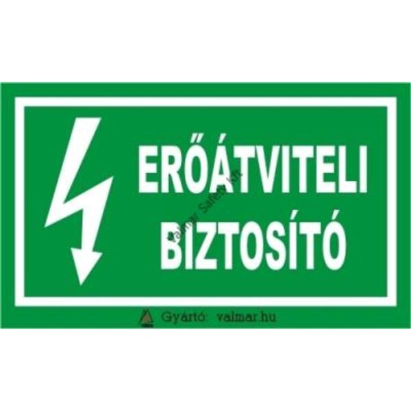 Eroátviteli biztosító pvc 175x250mm