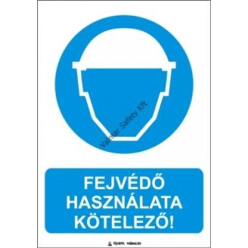 Fejvédo használata kötelezo pvc 175x250mm