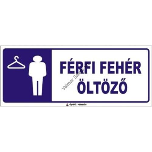 Férfi fehér öltözo pvc 250x100mm