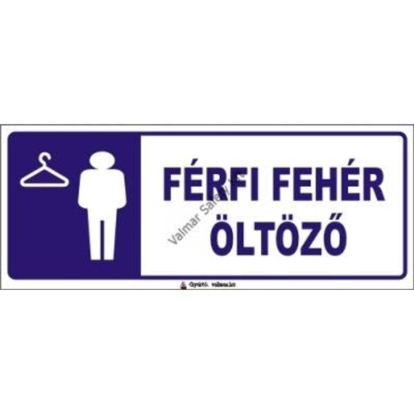 Férfi fehér öltözo pvc 250x100mm