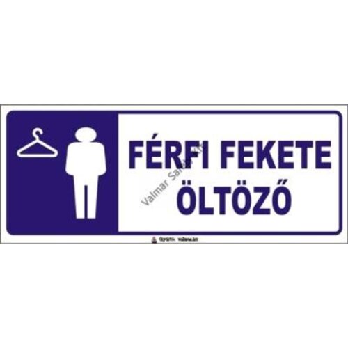 Férfi fekete öltözo pvc 250x100mm