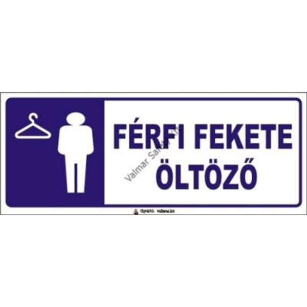 Férfi fekete öltözo pvc 250x100mm