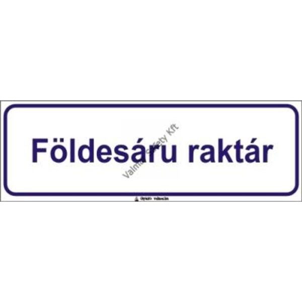 Földesáru raktár pvc 300x100mm