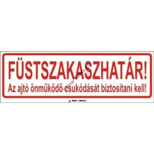 Füstszakaszhatár(utánvilágító) pvc 300x100mm