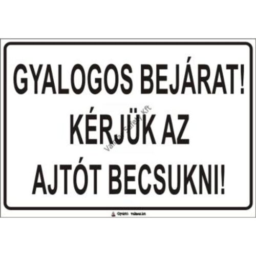 Gyalogos bejárat pvc 400x250mm