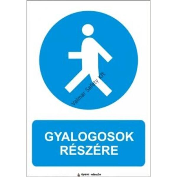 Gyalogosok részére pvc 175x250mm