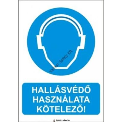 Hallásvédo használata kötelezo pvc 175x250mm