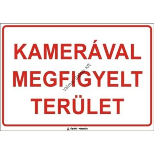 Kamerával megfigyelt terület(S) pvc 400x250mm