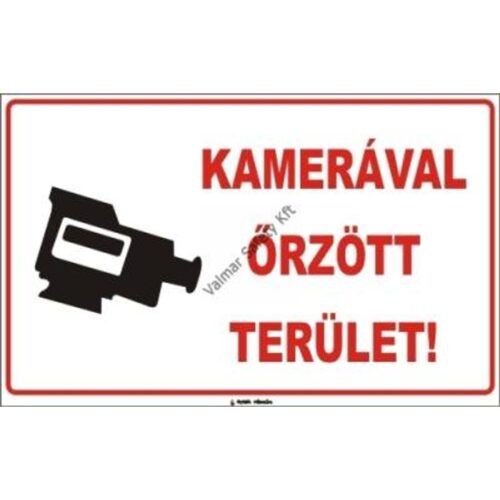 Kamerával orzött terület pvc 400x250mm