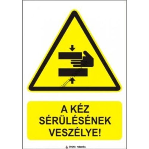 Kéz sérülésének veszélye pvc 175x250mm